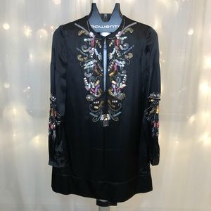 100% Silk bearded black dress